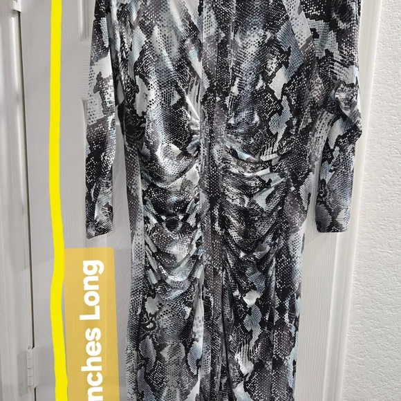 Jennifer Lopez Black and Gray Snake Print Dress - Picture 2 of 4